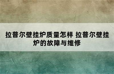 拉普尔壁挂炉质量怎样 拉普尔壁挂炉的故障与维修